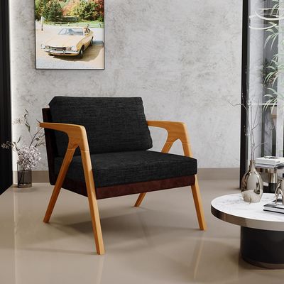 Kit 03 Poltronas Decorativas Sala De Estar Pietra L02 Couríssimo Marrom Linho Chumbo - Lyam Decor