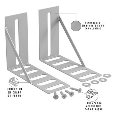 Kit 08 Pares Frame Adaptador Para Cabeceira Cama Box L02 Casal Queen King Solteiro - Lyam Decor