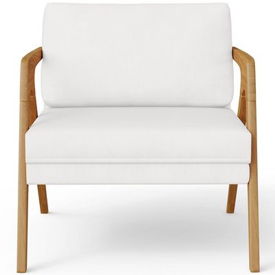 Kit 04 Poltrona Decorativa Para Sala Pietra Estrutura De Madeira L02 Corano Branco - Lyam Decor