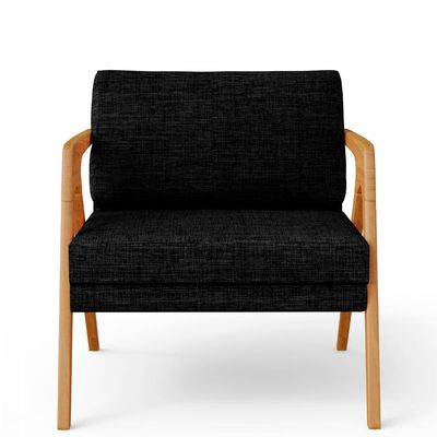 Kit 3 Poltronas Decorativa Para Sala Estar Pietra Estrutura De Madeira L02 Linho Chumbo - Lyam Decor