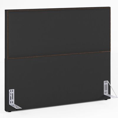 Cabeceira Box Casal King Com Tachas 195 cm Vicenza L02 Suede Preto - Lyam Decor