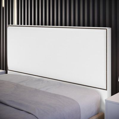 Cabeceira Box Casal King Com Tachas 195 cm Vicenza L02 Facto Branco - Lyam Decor
