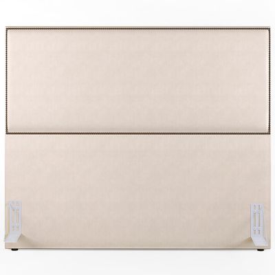 Cabeceira Box Casal King Com Tachas 195 cm Vicenza L02 Suede Bege - Lyam Decor