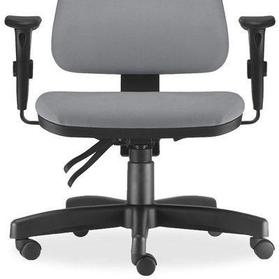 Kit 02 Cadeiras de Escritório Giratória Executiva Ergonômica Sky L02 Couro Sintético Cinza - Lyam Decor