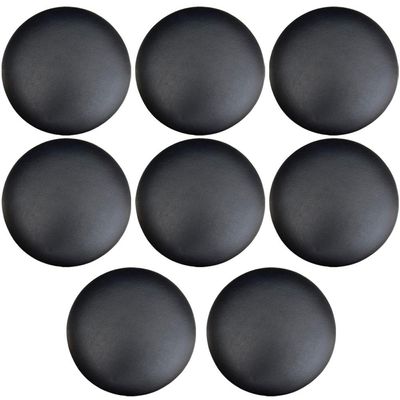 Kit 08 Assentos Redondo Banqueta Cadeira Estofados Poltronas H02 Corino Preto 25 cm - Lyam Decor