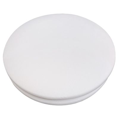 Kit 06 Assentos Redondo Banqueta Cadeira Estofados Poltronas H02 Corino Branco 25 cm - Lyam Decor