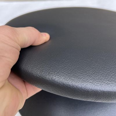 Kit 03 Assentos Redondo Banqueta Cadeira Estofados Poltronas H02 Corino Preto 35 cm - Lyam Decor