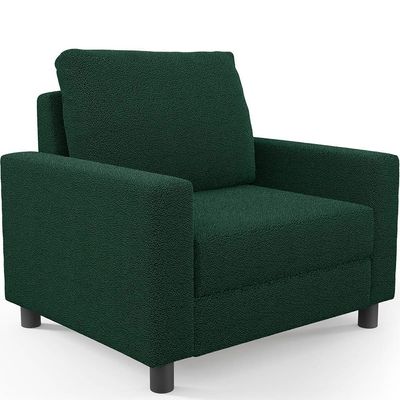 Kit 02 Poltronas Decorativa Para Sala De Estar E Recepção Malta L02 Bouclê Verde - Lyam Decor