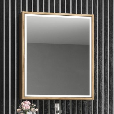 Armário Aéreo Para Banheiro 60cm 01 Porta Com Espelho Gael B06 Branco Nogal - Lyam Decor
