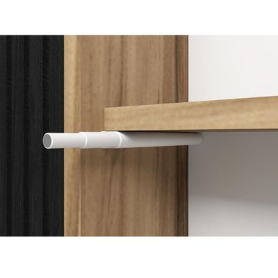 Armário Aéreo Para Banheiro 60cm 01 Porta Com Espelho Gael B06 Branco Nogal - Lyam Decor