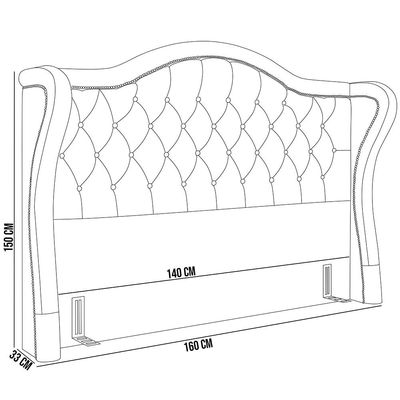 Cabeceira Cama Box Casal 140 cm P05 Lisboa Linho Bege - Lyam Decor