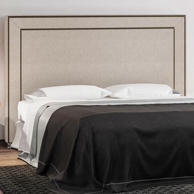Cabeceira Cama Box Casal 140 cm P05 Berlim Linho Bege Claro - Lyam Decor