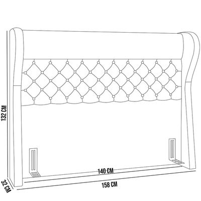 Cabeceira Cama Box Casal 140 cm P05 Madrid Linho Creme - Lyam Decor
