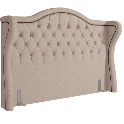 Cabeceira Cama Box Casal King 195 cm P05 Lisboa Linho Bege - Lyam Decor