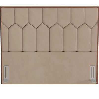 Cabeceira Cama Box Casal Queen 160 cm P05 Londres Veludo Bege - Lyam Decor