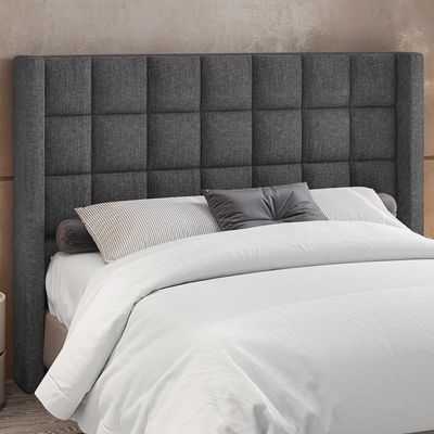 Cabeceira Cama Box Casal Queen 160 cm P05 Paris Linho Cinza Escuro - Lyam Decor