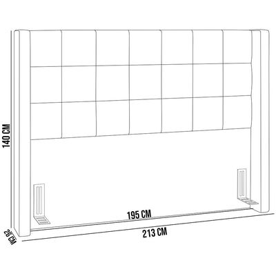 Cabeceira Cama Box Casal Queen 160 cm P05 Paris Linho Cinza Escuro - Lyam Decor