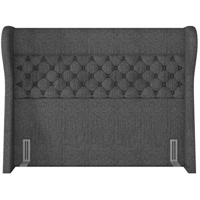 Cabeceira Cama Box Casal Queen 160 cm P05 Madrid Linho Cinza Escuro - Lyam Decor