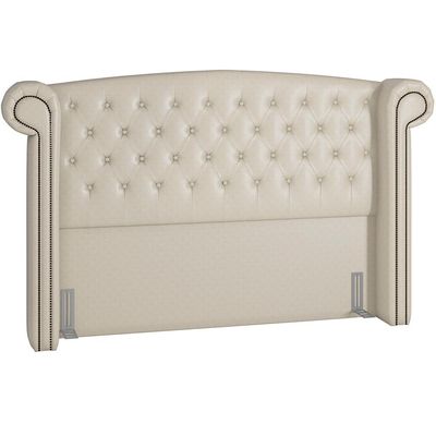 Cabeceira Cama Box Casal 140 cm P05 Sofia Corino Branco - Lyam Decor