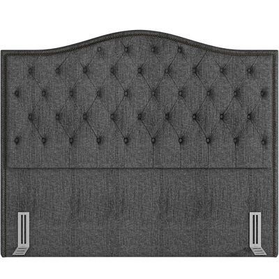 Cabeceira Cama Box Casal 140 cm P05 Grécia Linho Cinza Escuro - Lyam Decor