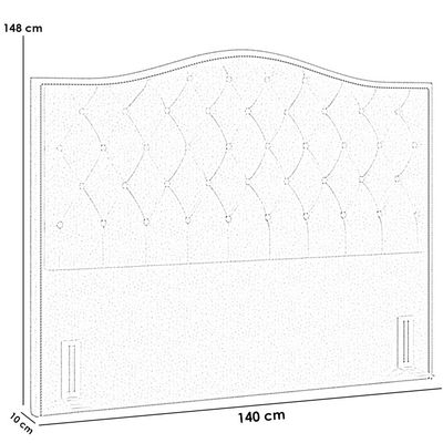 Cabeceira Cama Box Casal 140 cm P05 Grécia Veludo Bege - Lyam Decor