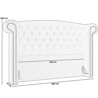 Cabeceira Cama Box Casal com Tachas 140 cm Sofia P05 Linho Cru - Lyam Decor