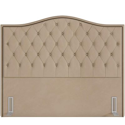 Cabeceira Cama Box Casal King 195 cm P05 Grécia Veludo Bege - Lyam decor