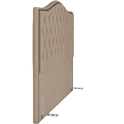 Cabeceira Cama Box Casal Queen 160 cm P05 Grécia Veludo Bege - Lyam Decor