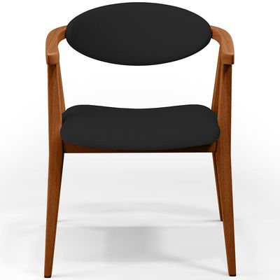 Kit 02 Poltronas Decorativas Para Sala de Estar Jantar Cecília L02 Facto Preto - Lyam Decor