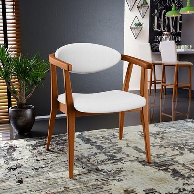 Kit 02 Poltronas Decorativas Para Sala de Estar Jantar Cecília L02 Facto Branco - Lyam Decor