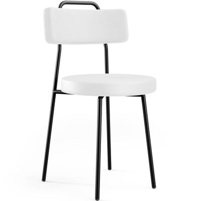 Kit 04 Cadeiras Decorativas Estofada Para Sala De Jantar Barcelona L02 Facto Branco - Lyam Decor