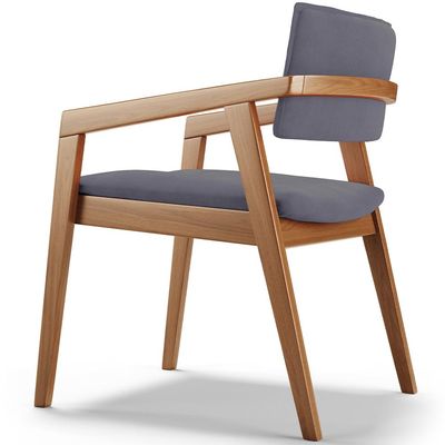 Cadeira Para Sala de Jantar Estar Living Giorgia B04 Suede Cinza - Lyam Decor