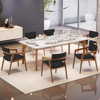 Kit 04 Cadeiras Para Sala de Jantar Estar Living Giorgia B04 Suede Preto - Lyam Decor