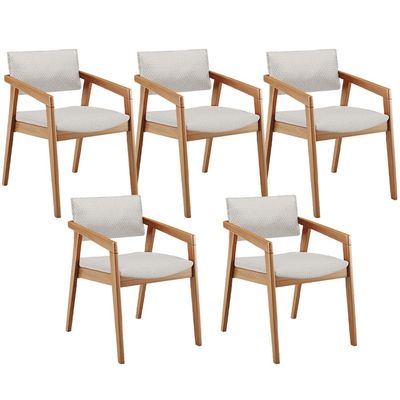 Kit 05 Cadeiras Para Sala de Jantar Estar Living Giorgia B04 Bouclê Cru - Lyam Decor