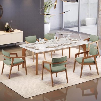 Kit 05 Cadeiras Para Sala de Jantar Estar Living Giorgia B04 Bouclê Oliva - Lyam Decor