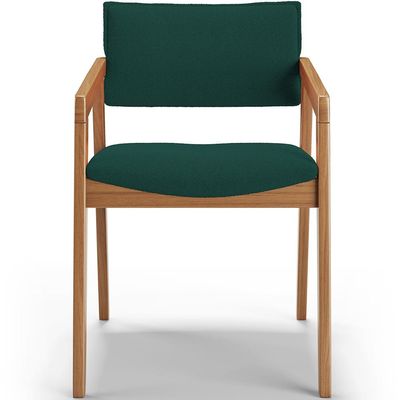 Kit 05 Cadeiras Para Sala de Jantar Estar Living Giorgia B04 Bouclê Verde - Lyam Decor