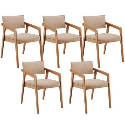 Kit 05 Cadeiras Para Sala de Jantar Estar Living Giorgia B04 Suede Bege - Lyam Decor