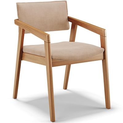 Kit 05 Cadeiras Para Sala de Jantar Estar Living Giorgia B04 Suede Bege - Lyam Decor