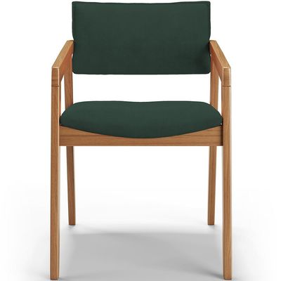 Kit 05 Cadeiras Para Sala de Jantar Estar Living Giorgia B04 Suede Verde Musgo - Lyam Decor