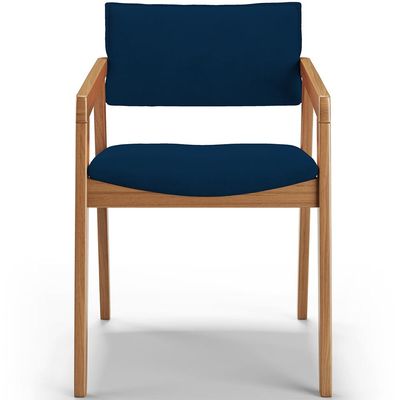 Kit 06 Cadeiras Para Sala de Jantar Estar Living Giorgia B04 Suede Azul Marinho - Lyam Decor