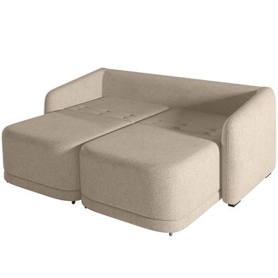 Sofá Cama para Sala de Estar 2 Lugares 196cm Montserrat K01 Linho Bege - Lyam Decor