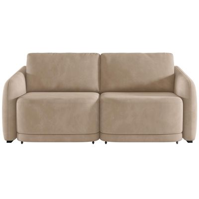 Sofá Cama para Sala de Estar 2 Lugares 216cm Montserrat K01 Veludo Bege - Lyam Decor