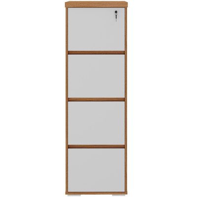 Armário Para Escritório Arquivo 04 Gavetas com Chave Unik A02 Freijó Branco - Lyam Decor