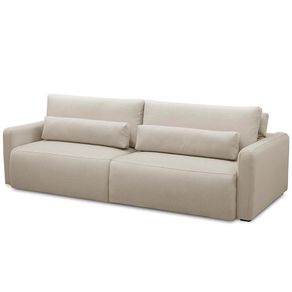 Sofá Retrátil Reclinável Para Sala de Estar Living 270cm Sevilha F04 Linho Bege - Lyam Decor