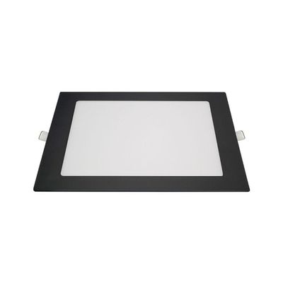 Painel De Led Blumenau Slim Quadrado De Embutir 18w Bivolt Preto 3000k Luz Amarela