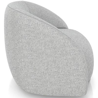 Poltrona Decorativa Giratória Angelina M03 Linho Cinza Claro - Lyam Decor