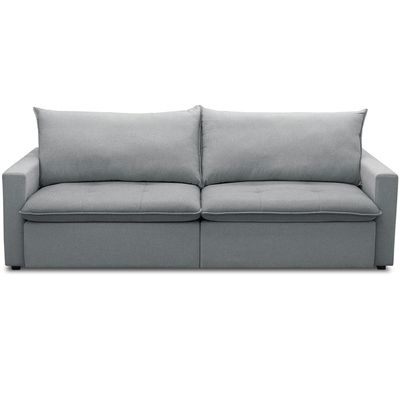 Sofá Cama Retrátil Reclinável Para Sala de Estar 208cm Lari F04 Linho Cinza - Lyam Decor