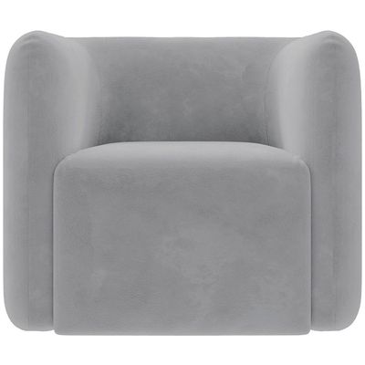 Kit 02 Poltronas Decorativas Para Sala de Estar Fixa Living Peônia K01 Veludo Cinza - Lyam Decor
