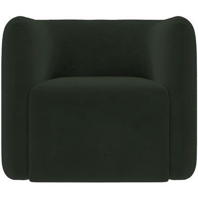 Kit 02 Poltronas Decorativas Para Sala de Estar Fixa Living Peônia K01 Veludo Verde - Lyam Decor
