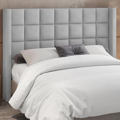 Cabeceira Cama Box Queen 160 cm P05 Paris Linho Cinza - Lyam Decor